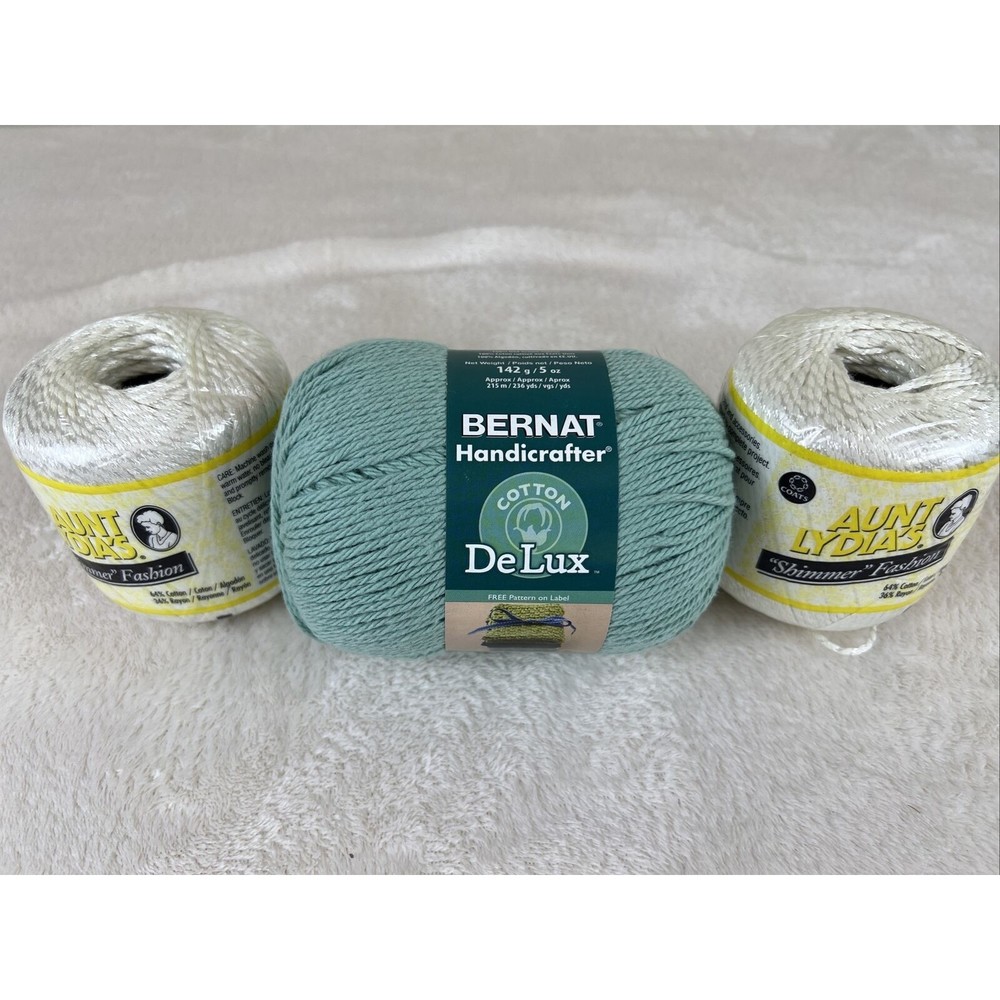 3 Skein Aunt Lydia’s And Bernat Handicrafter Delux